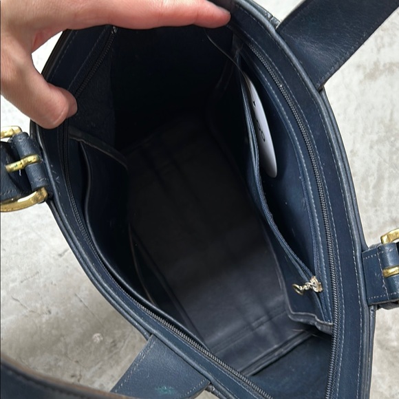 Coach vintage navy Leather Tote Bag - Picture 7 of 8